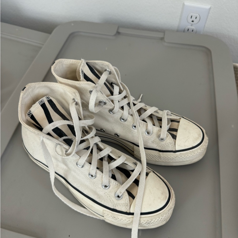 Converse Cream High-Top Sneakers